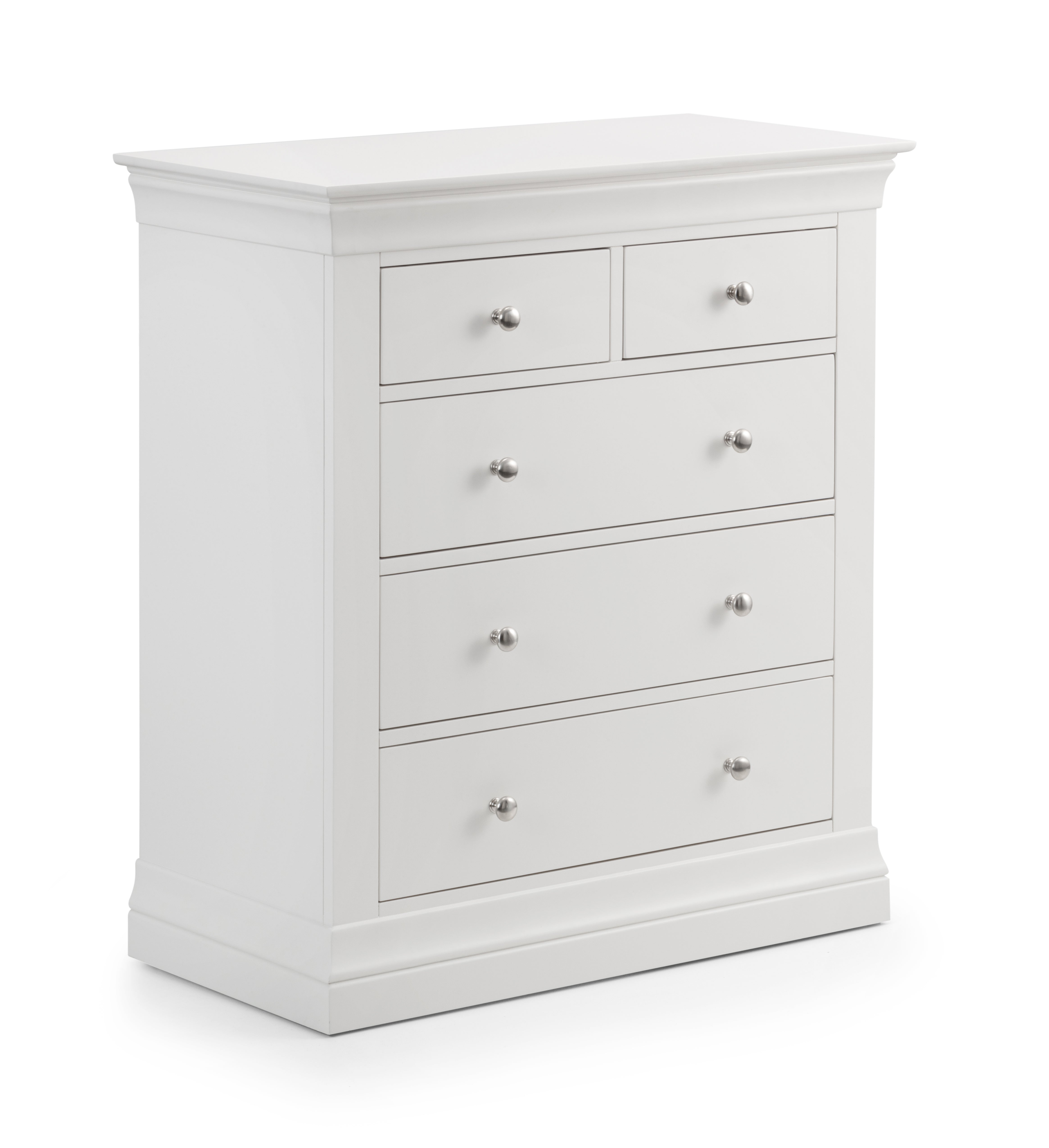 Fidel Surf White Wood Chest of Drawers | 5 Drawers